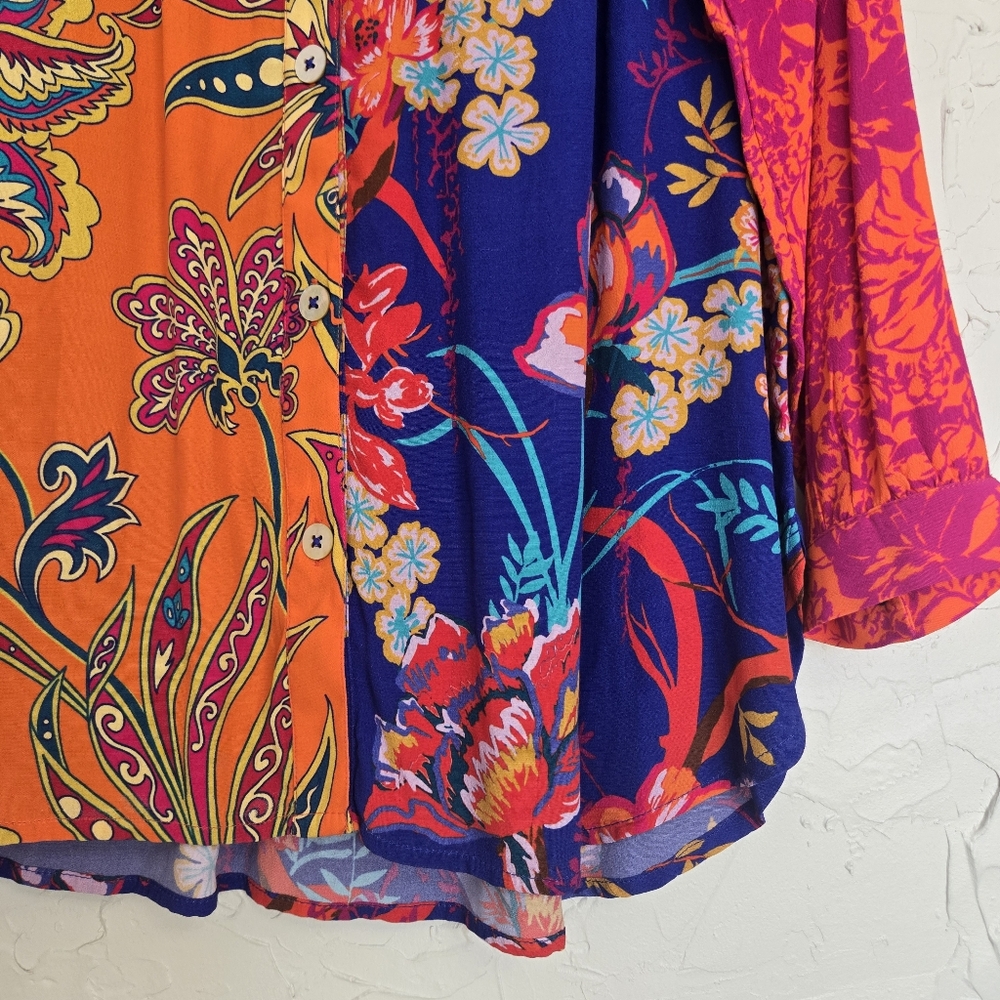 Soft Surroundings Patchwork Embroidered Boho Butt… - image 3